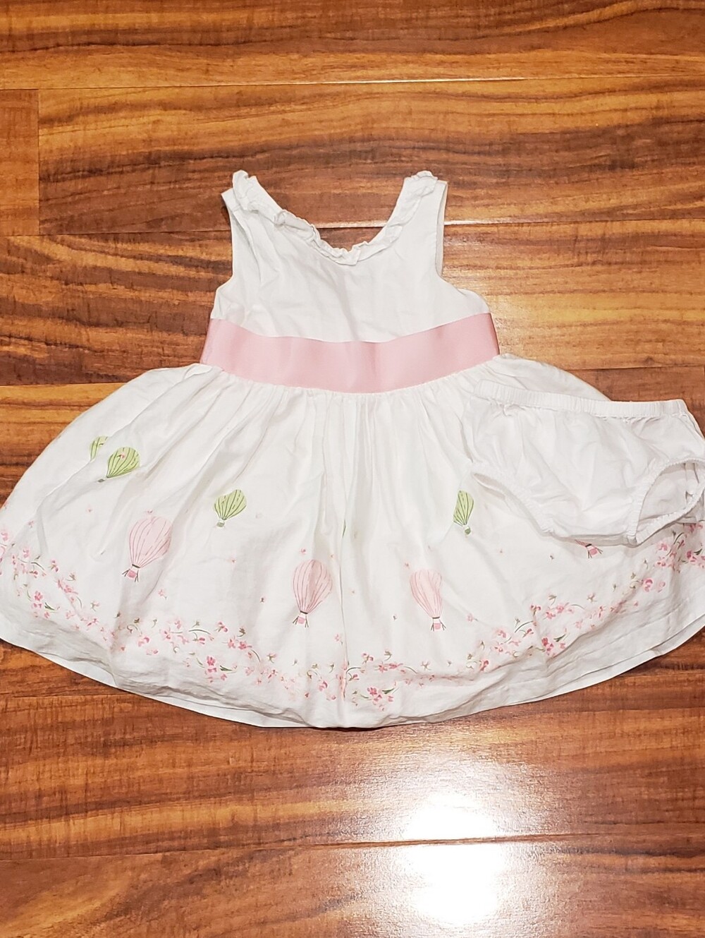 Janie and Jack EUC 12-18 months ivory and pink hot air balloon formal dress